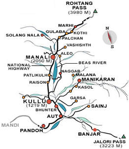 Kullu Valley Map
